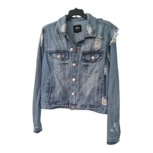 Almost Famous Distressed Jean Jacket - L